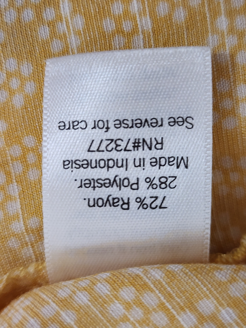 LC Lauren Conrad Yellow White Dot Button-Front Top - Picture 7 of 7